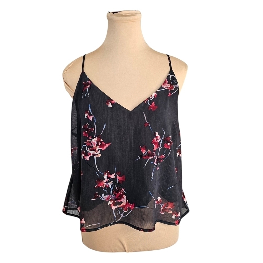 Black Swan Black Floral Camisole Top Sz M